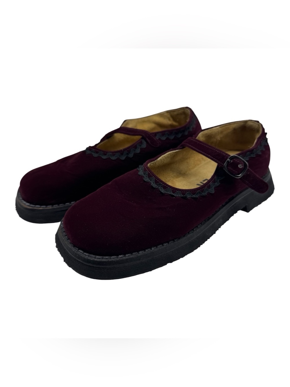 Camper Burgundy Chunky Mary Janes